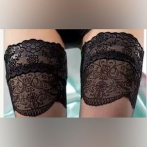 Thigh high stay ups black lace steampunk pantyhose stockings burlesque lingerie